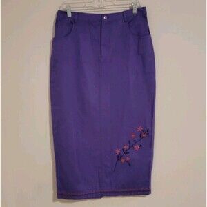 Y2K Stonebridge Maxi Skirt Floral Beaded Purple Size‎ 12